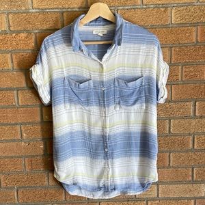 Button Down Striped Blouse